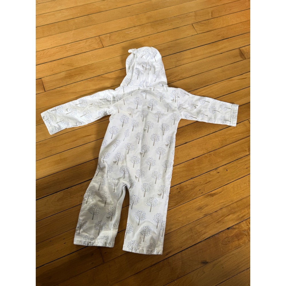 Feather Baby hooded with bear ears one piece trees and deer print cotton - Picture 6 of 6